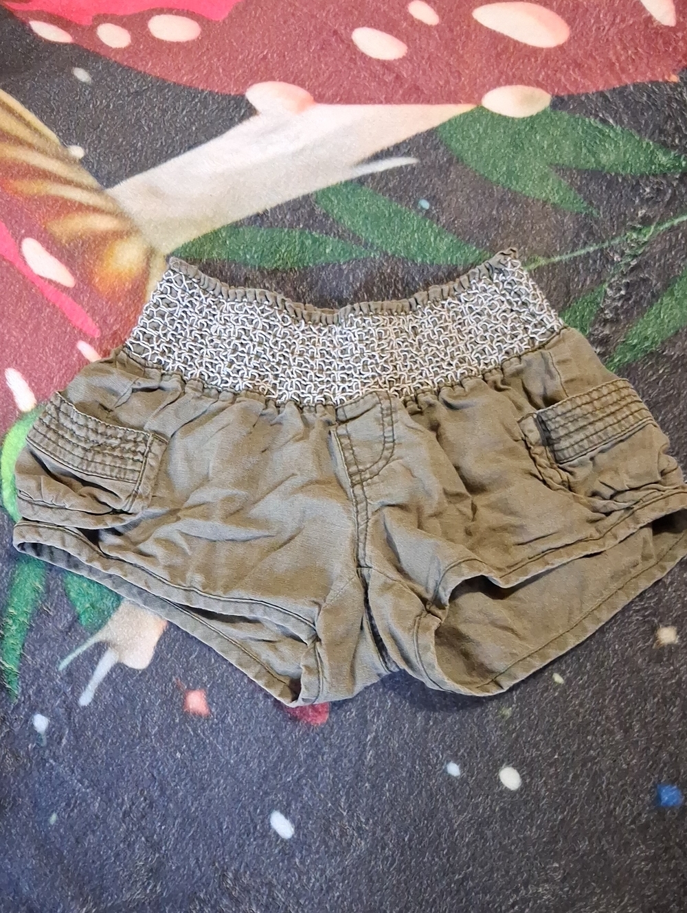 Tyte Jeans Olive Smocked Waist Athletic Shorts